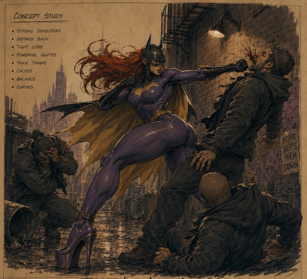 Batgirl on Motorcycle